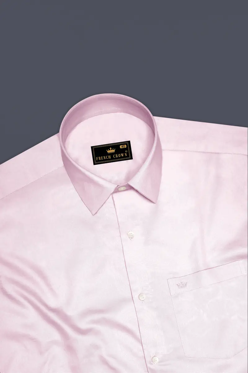 Rose Luxe-Thistle Pink Solid Subtle Sheen Super Soft Premium Cotton Dress Shirt 5