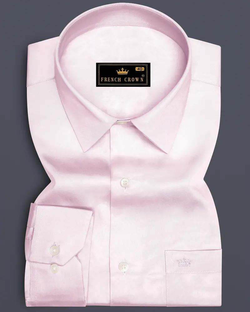 Rose Luxe-Thistle Pink Solid Subtle Sheen Super Soft Premium Cotton Dress Shirt 6