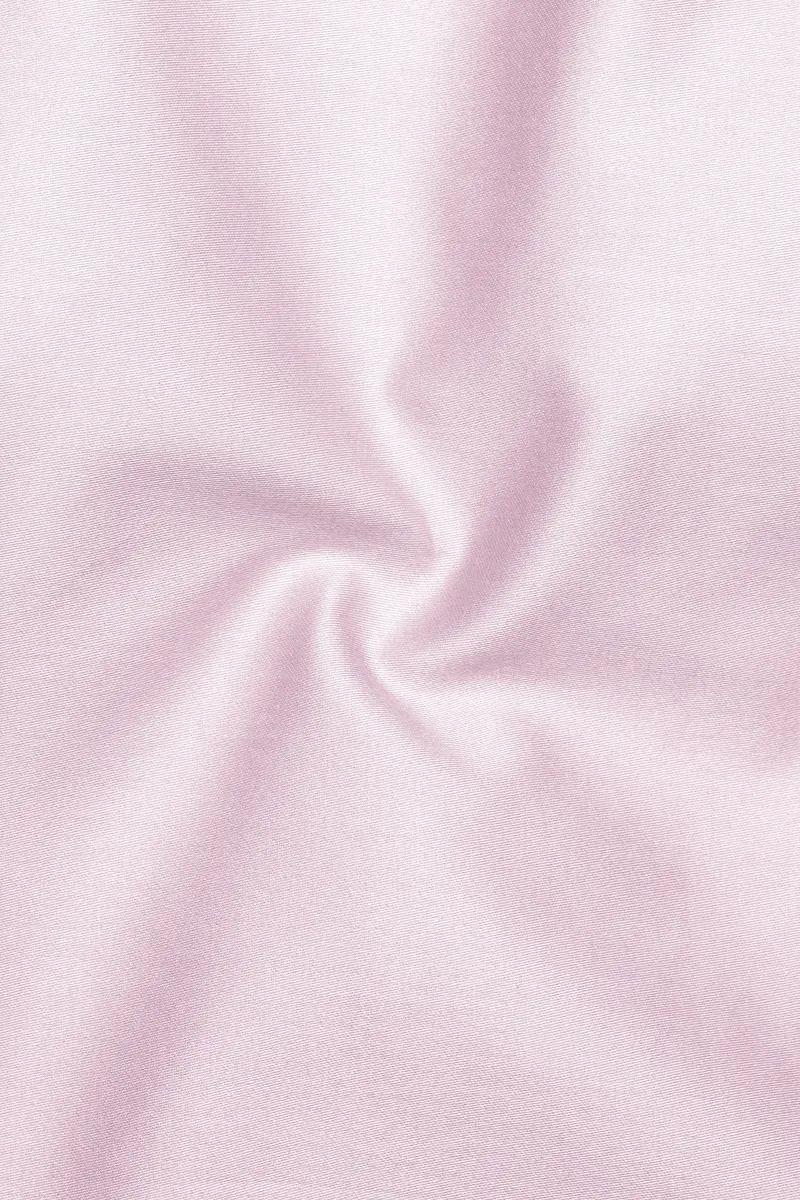 Rose Luxe-Thistle Pink Solid Subtle Sheen Super Soft Premium Cotton Semi Formal Mandarin Collar Shirt 3