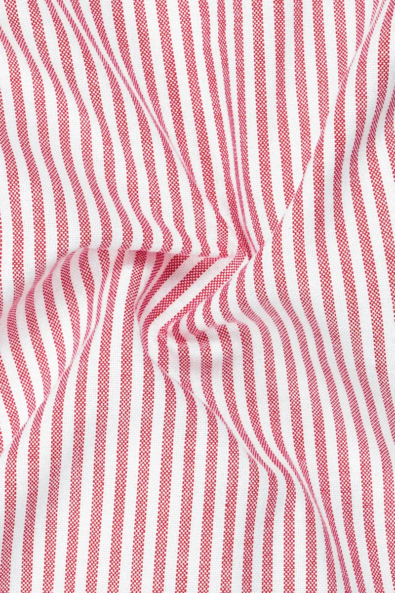 Rose Quartz-Cadillac Pink And Bright White Striped Oxford Premium Cotton Shirt 2
