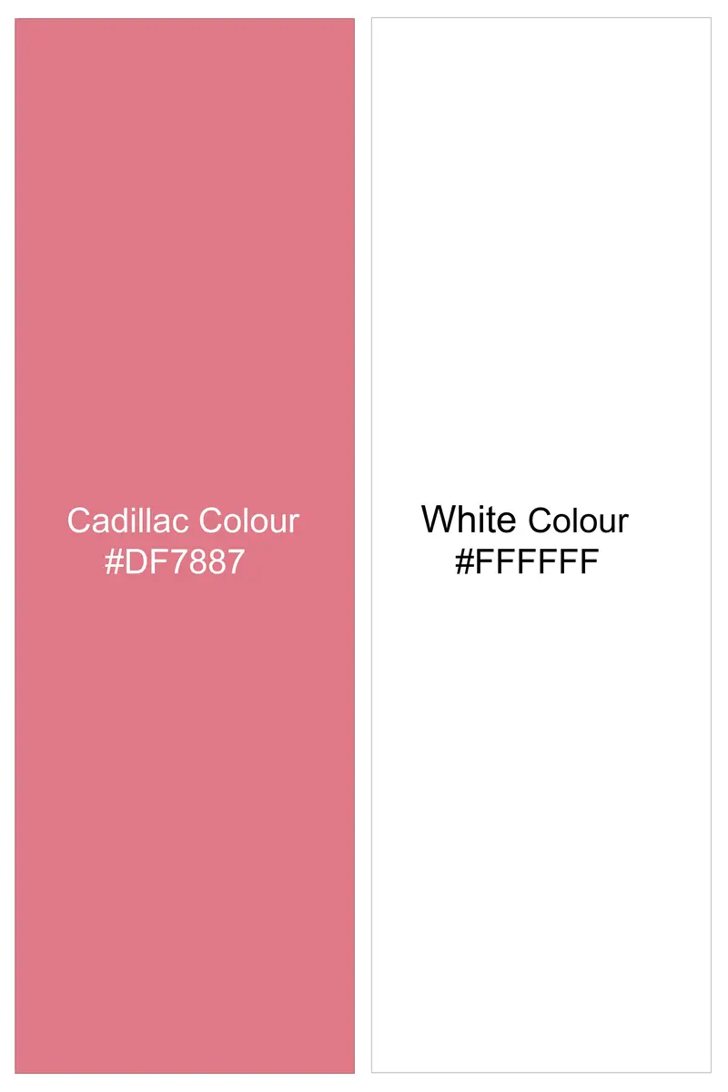 Rose Quartz-Cadillac Pink And Bright White Striped Oxford Premium Cotton Shirt 7