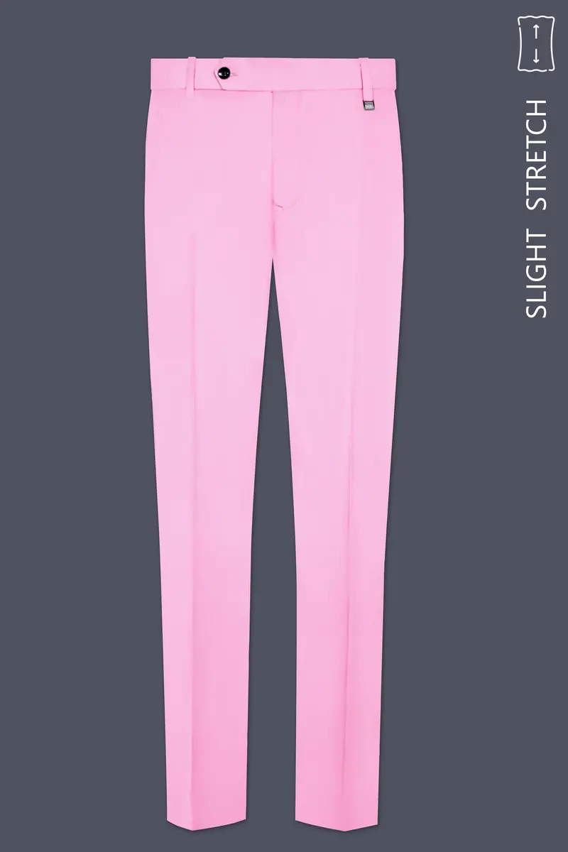 Rosé Reverie-Pestel Pink Solid Wool Rich Single Breasted Slight Stretch Suit 13