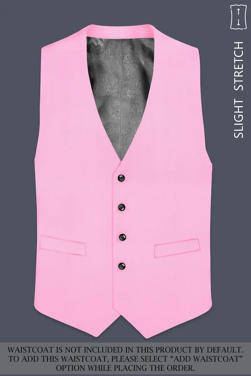 Rosé Reverie-Pestel Pink Solid Wool Rich Single Breasted Slight Stretch Suit 16