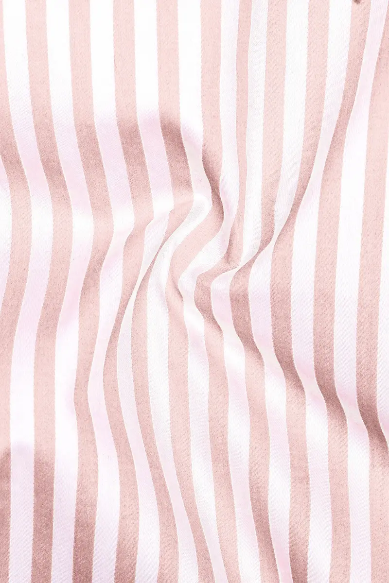 Roselure-Carousel Pink And Bright White Striped Subtle Sheen Super Soft Premium Cotton Dress Shirt 3