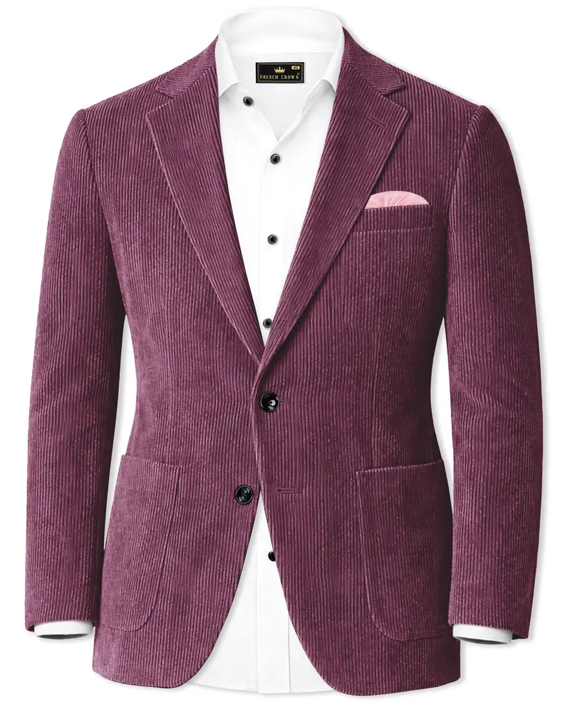 Roselux-Cosmic Pink Corduroy Premium Single Breasted Sports Blazer 1
