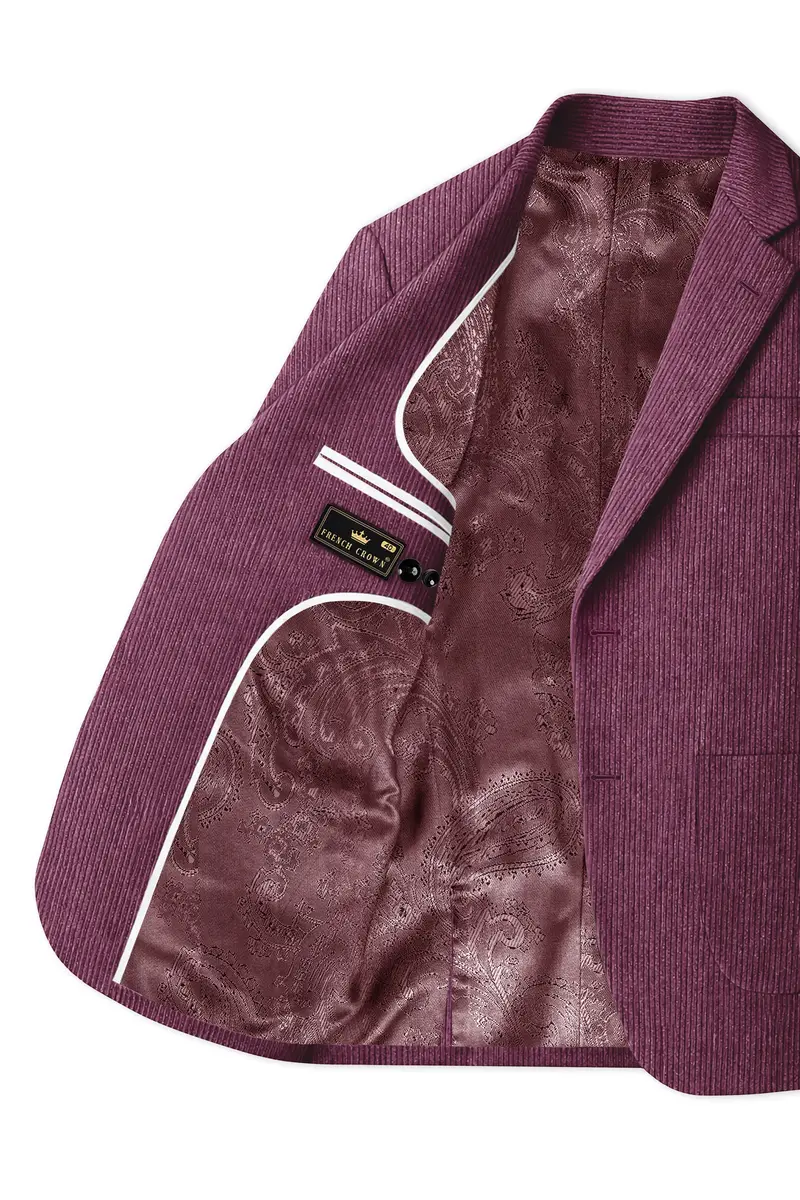 Roselux-Cosmic Pink Corduroy Premium Single Breasted Sports Blazer 6