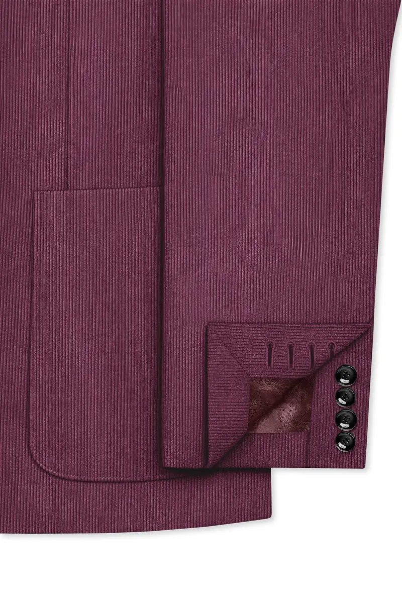 Roselux-Cosmic Pink Corduroy Premium Single Breasted Sports Blazer 7