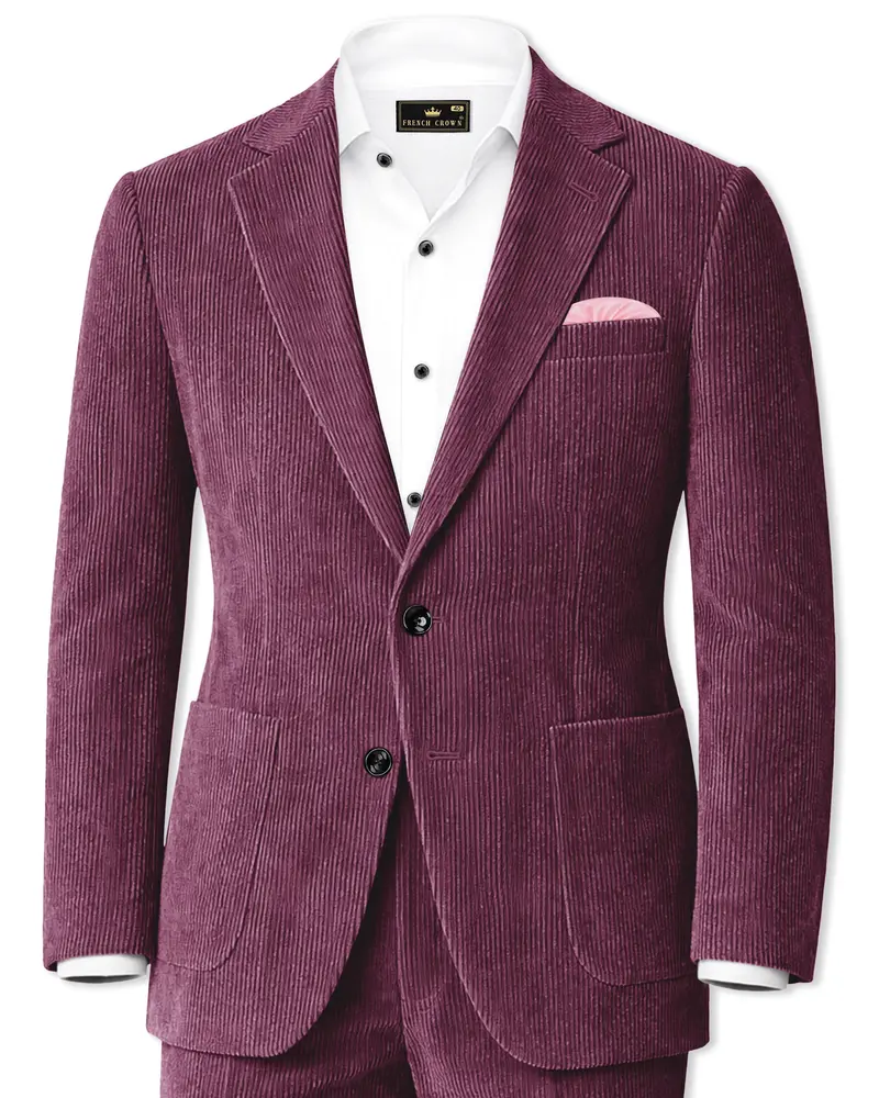 Roselux-Cosmic Pink Corduroy Premium Single Breasted Sports Suit 1