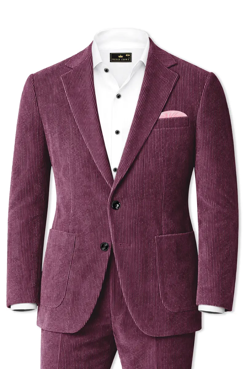Roselux-Cosmic Pink Corduroy Premium Single Breasted Sports Suit 2