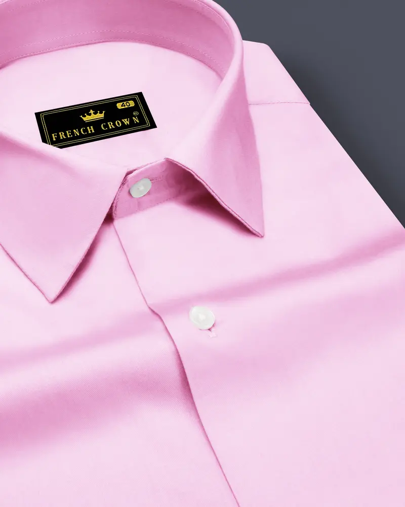 Rosevo-Pastel Pink Subtle Sheen Super Soft Premium Cotton Dress Shirt 1