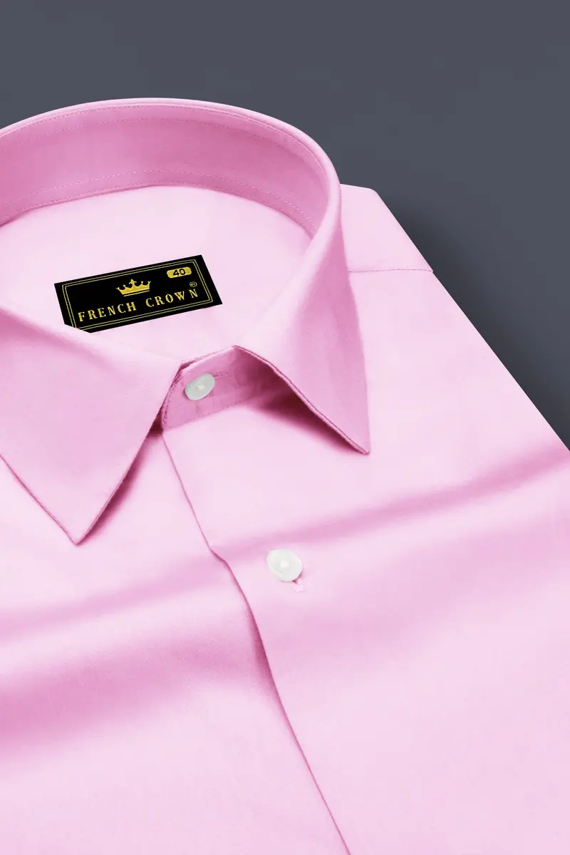 Rosevo-Pastel Pink Subtle Sheen Super Soft Premium Cotton Dress Shirt 2