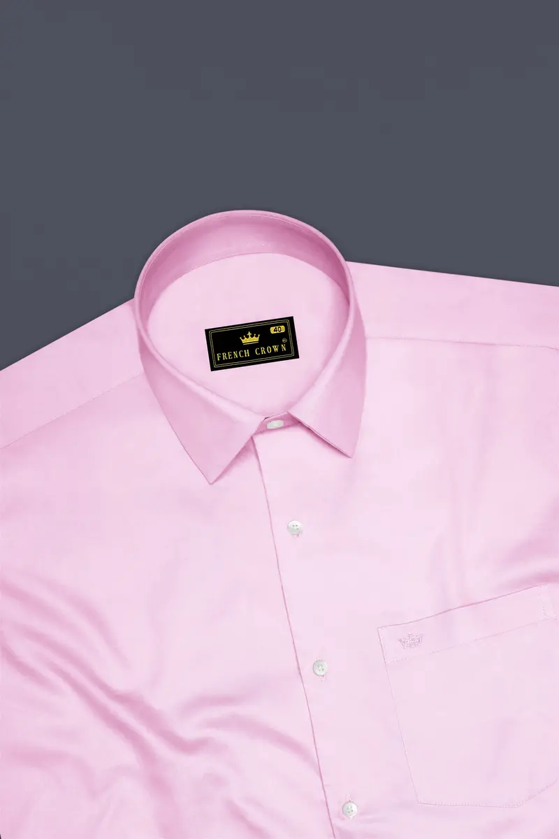 Rosevo-Pastel Pink Subtle Sheen Super Soft Premium Cotton Dress Shirt 5