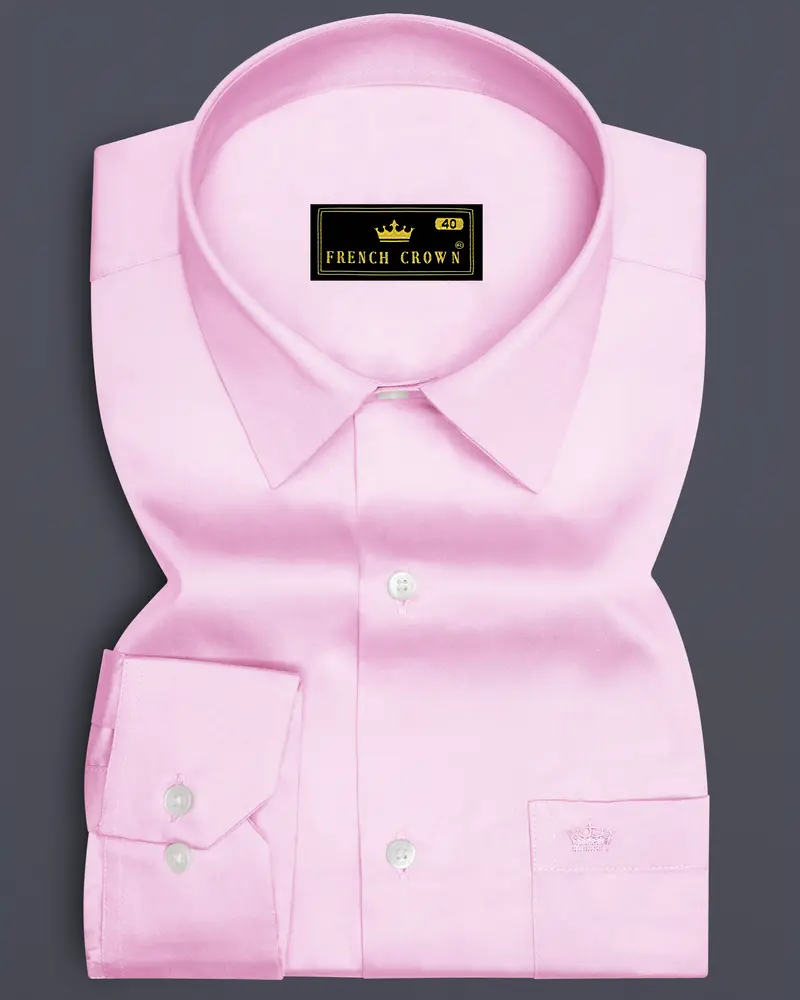 Rosevo-Pastel Pink Subtle Sheen Super Soft Premium Cotton Dress Shirt 6