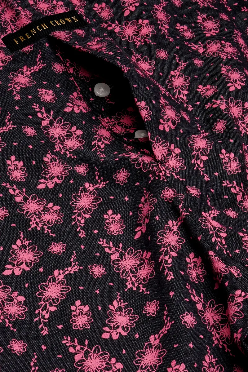 Rosewood-Cadillac Pink And Jade Black Printed Luxurious Linen Boxer 4