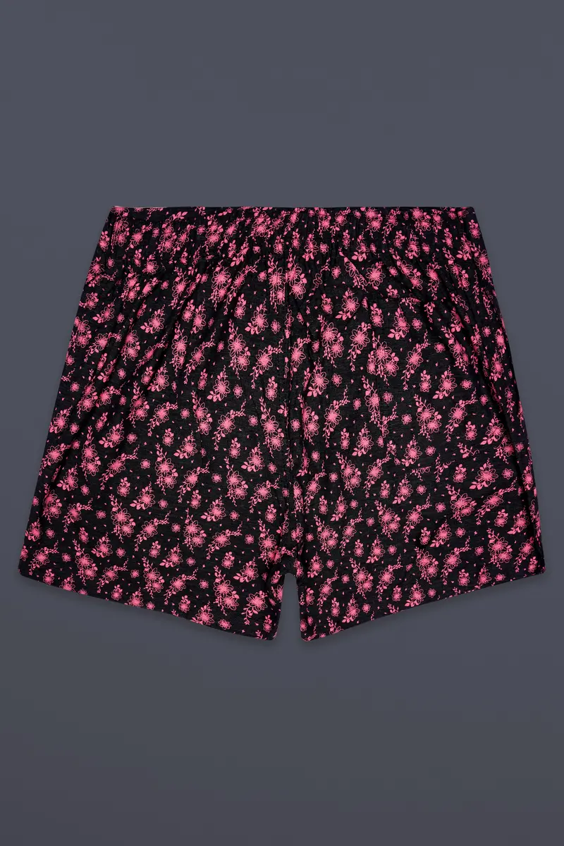Rosewood-Cadillac Pink And Jade Black Printed Luxurious Linen Boxer 6