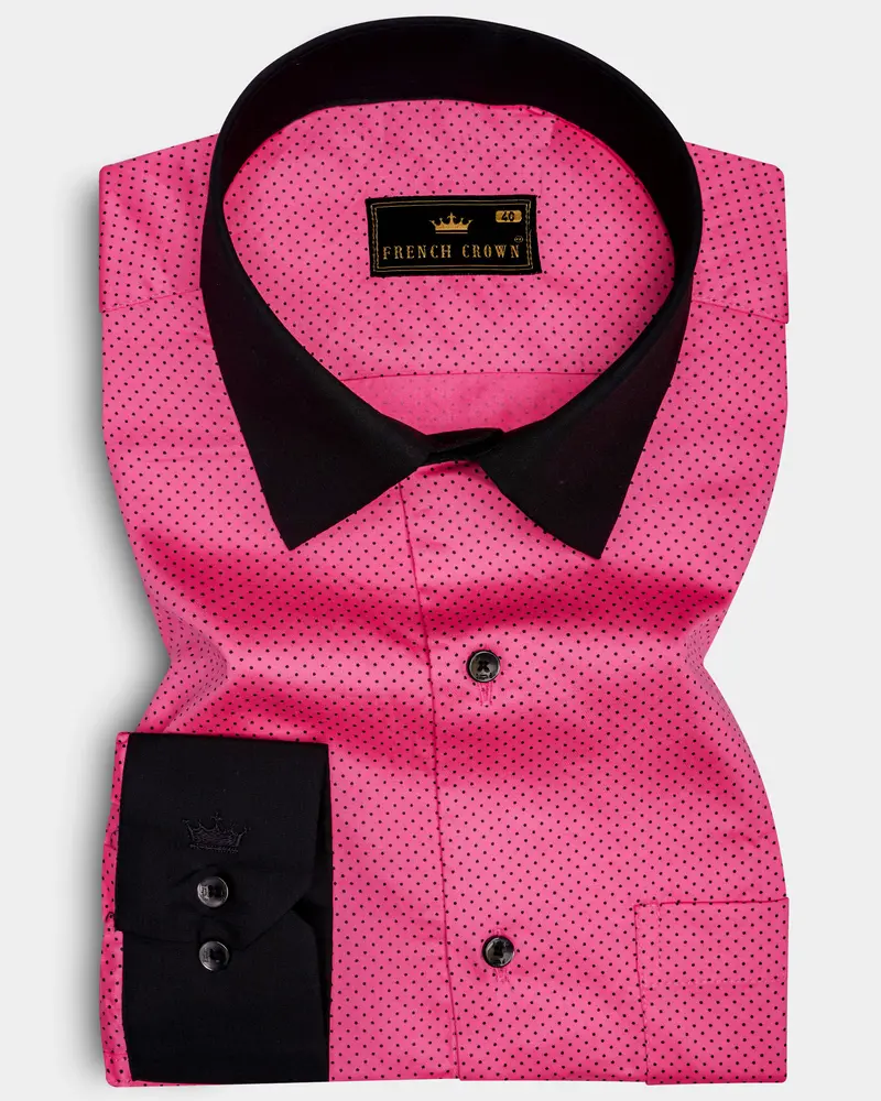 Rosisse-French Rose Dots Printed Subtle Sheen Super Soft Premium Cotton Casual Shirt 1