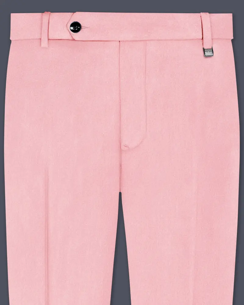 Rosivell-Careys Pink Velvet Stretchable Waistband Pant 1