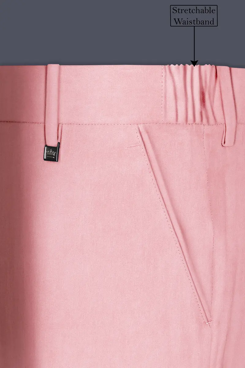 Rosivell-Careys Pink Velvet Stretchable Waistband Pant 7