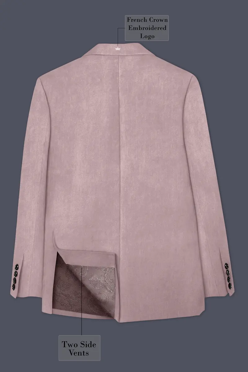 Rosvoro-Calming Pink Velvet Peak Lapel Tuxedo Blazer 8