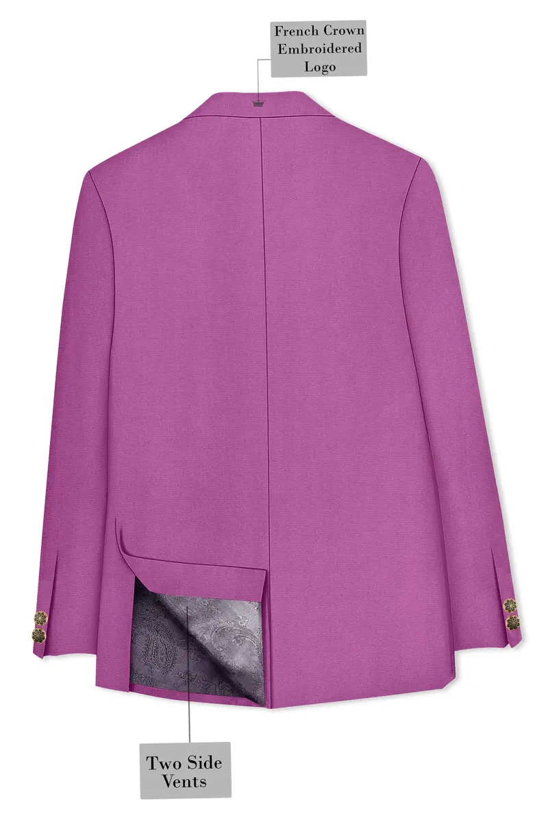 Rosvoy-Trendy Pink Wool Rich Bandhgala Slight Stretch Suit 8