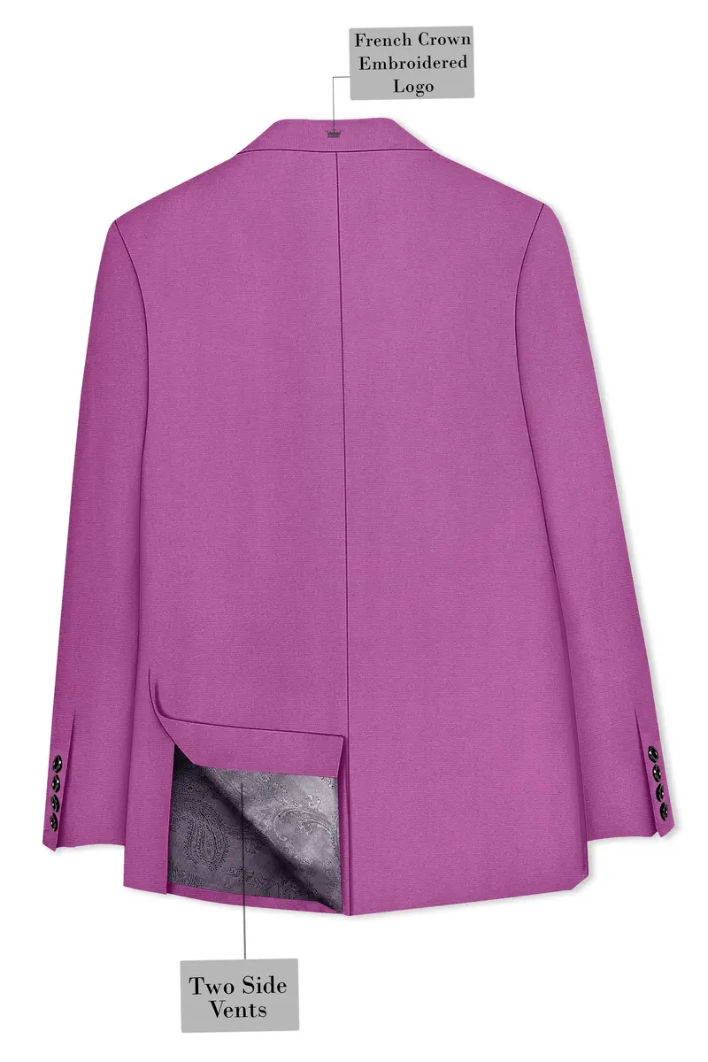 Rosvoy-Trendy Pink Wool Rich Single Breasted Slight Stretch Suit 10