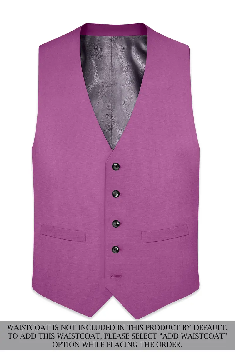 Rosvoy-Trendy Pink Wool Rich Single Breasted Slight Stretch Suit 17