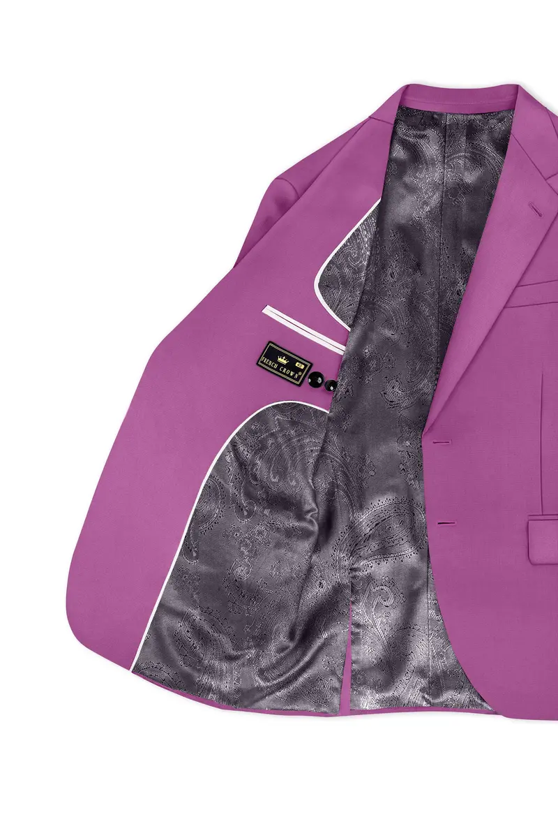 Rosvoy-Trendy Pink Wool Rich Single Breasted Slight Stretch Suit 7