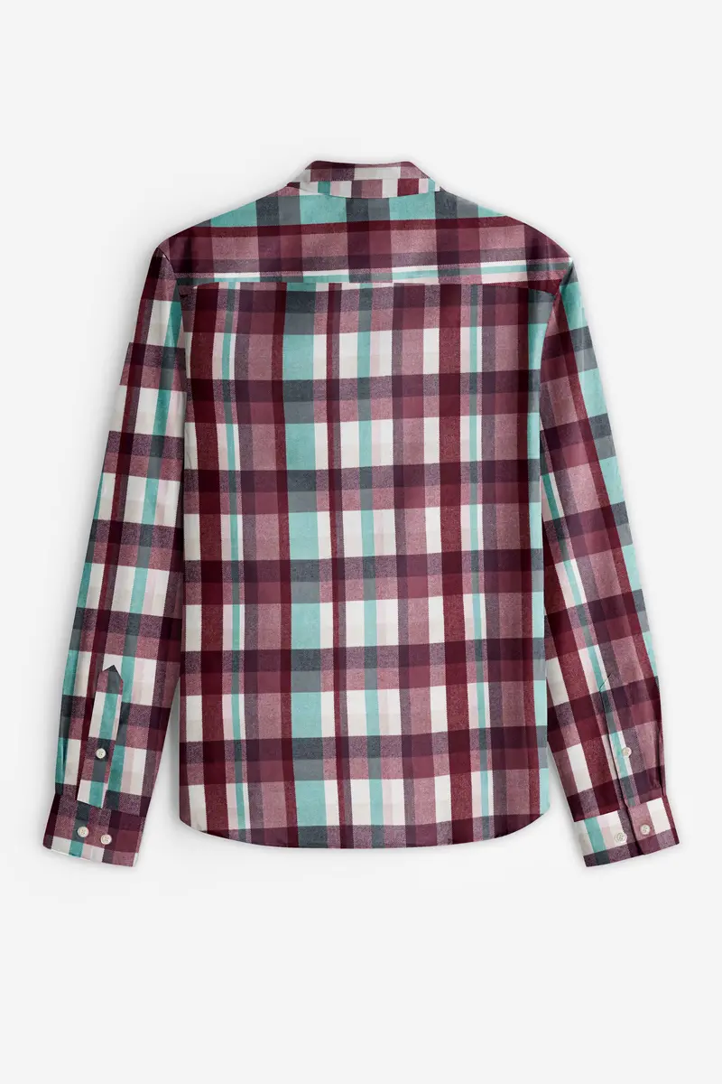 Rosy Finch And Tradewind Blue Plaid Heavyweight Flannel Cotton Shirt 4