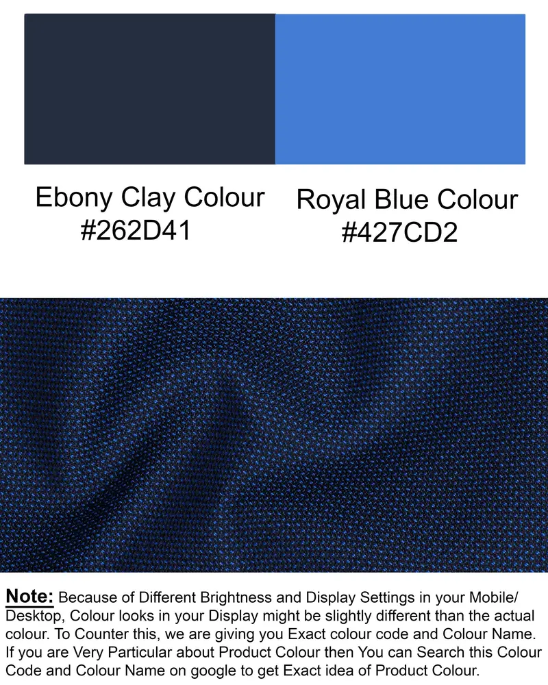 Royal Blue Cross Placket Bandhgala Wool Rich Blazer 11