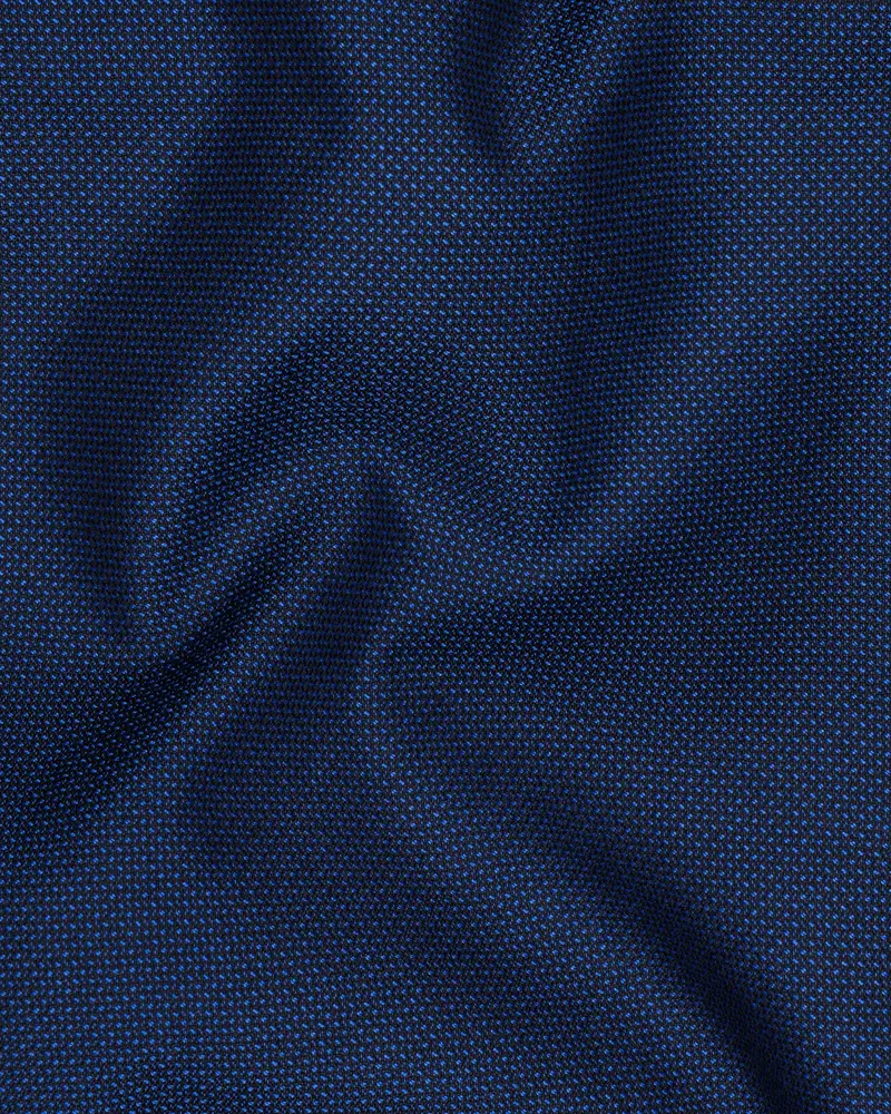 Royal Blue Cross Placket Bandhgala Wool Rich Blazer 3