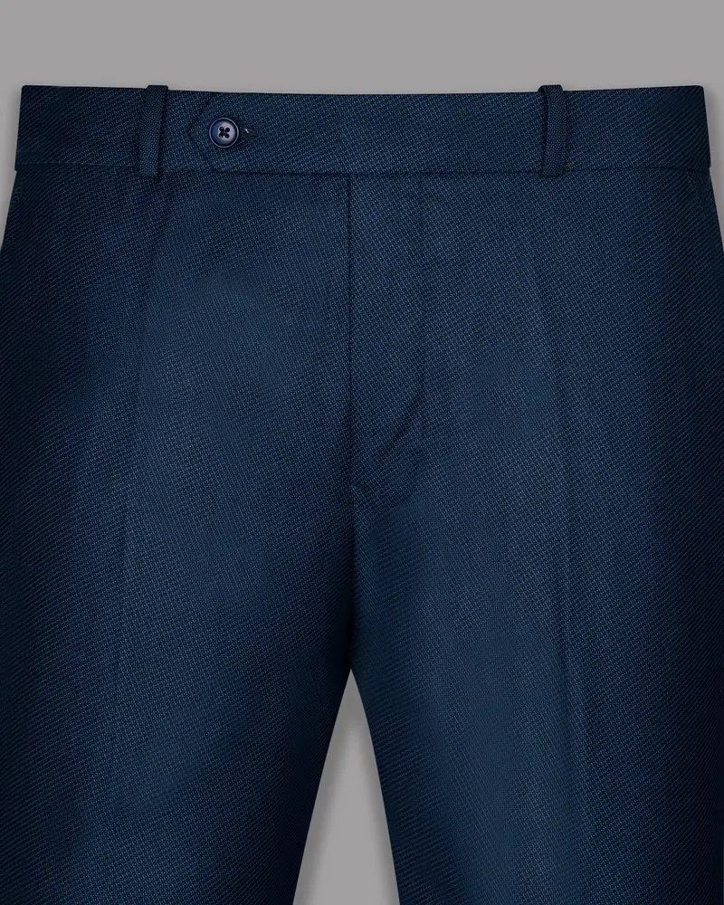 Royal Blue Diamond Dobby Formal Pant 2