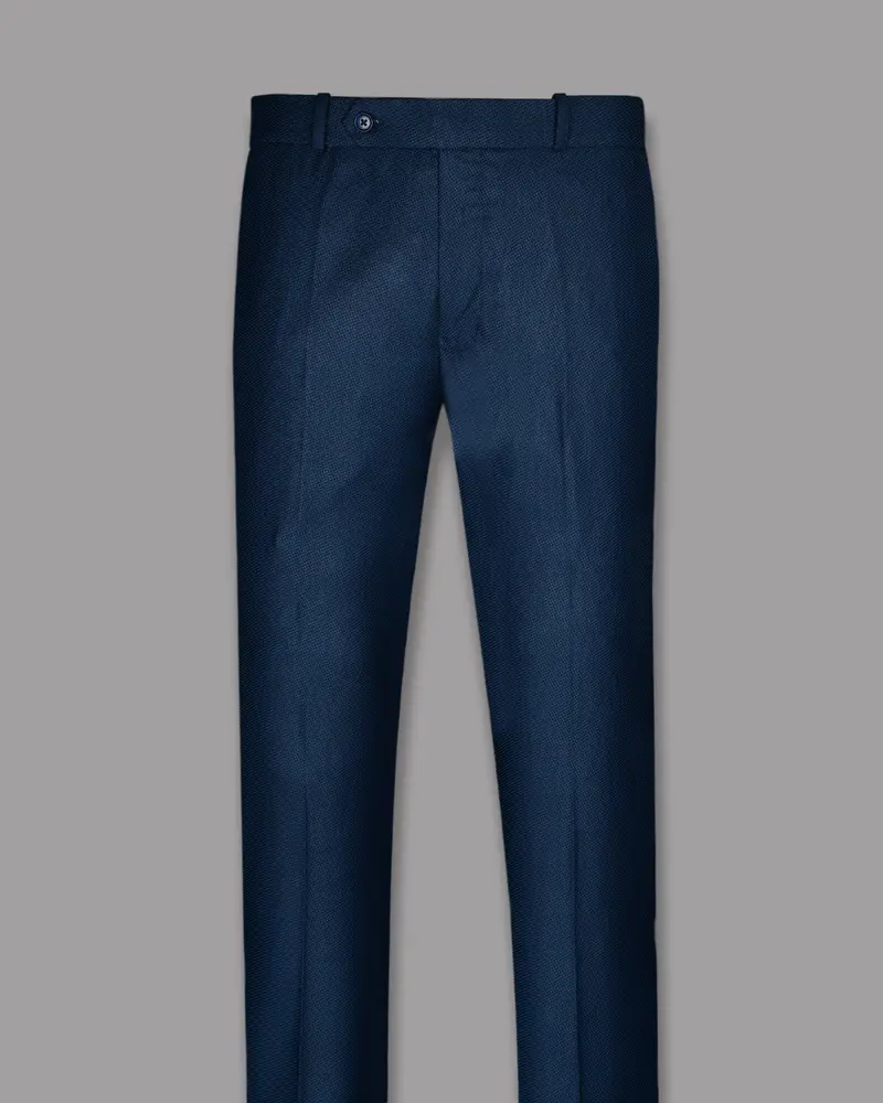 Royal Blue Diamond Dobby Formal Pant 4