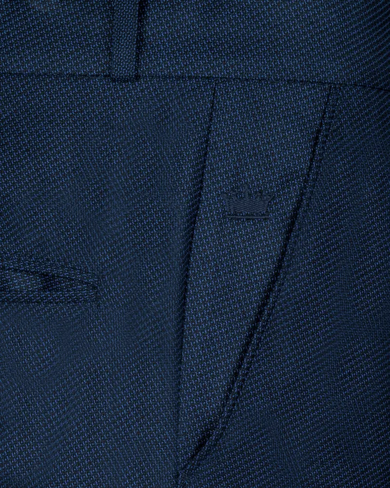 Royal Blue Diamond Dobby Formal Pant 5