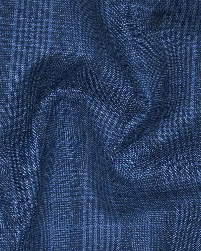 Royal Blue Plaid Formal Pant 3