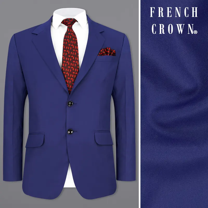 Royal Blue Single Breasted Blazer 1