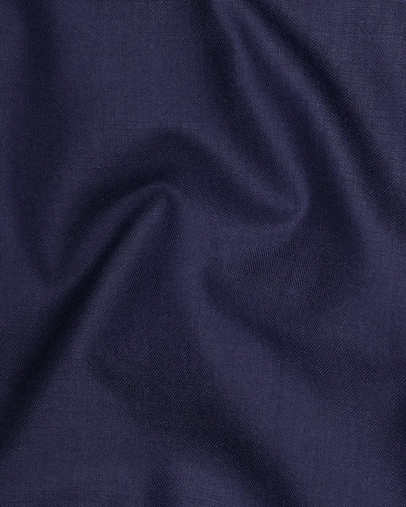 Royal Blue Subtle Checkered Pant 3