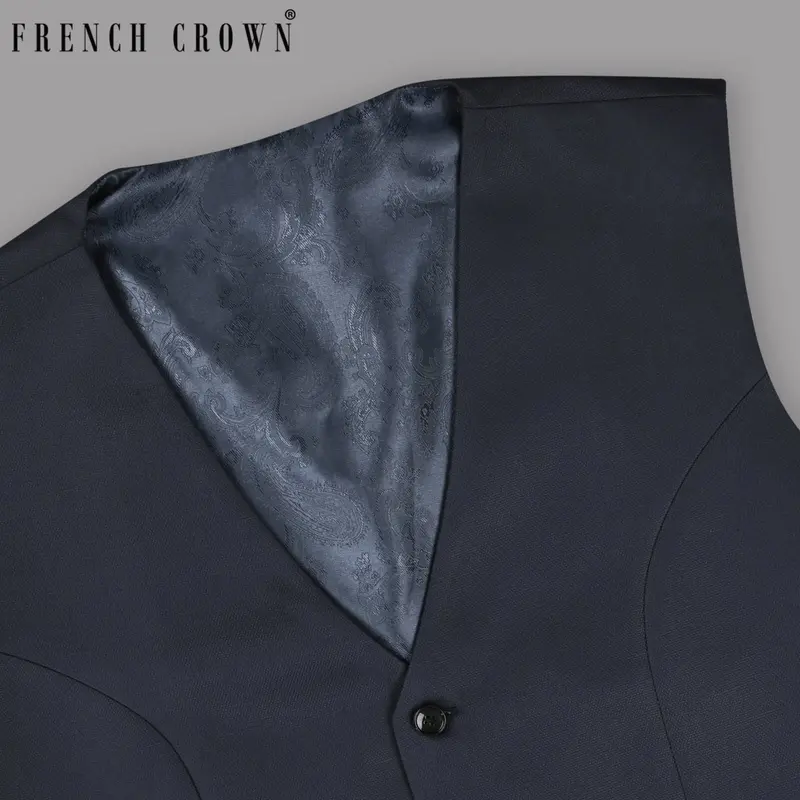 Royal Blue Wool Rich Waistcoat 1