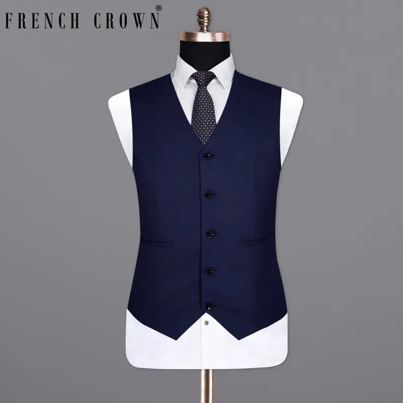 Royal Blue Wool Rich Waistcoat 1