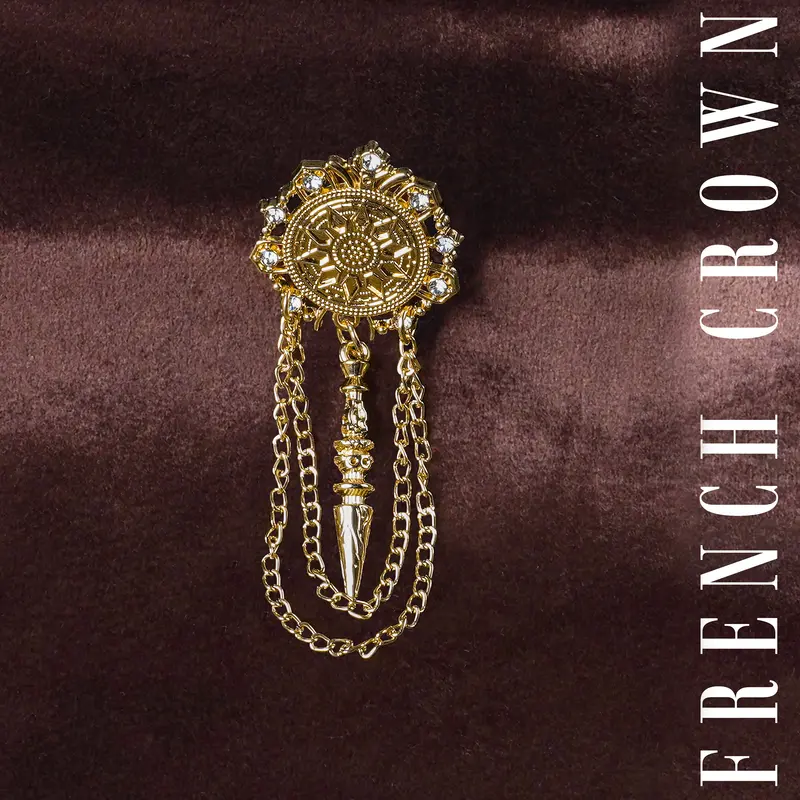 Royal Emblem Designer Gold Tone Brooch 1