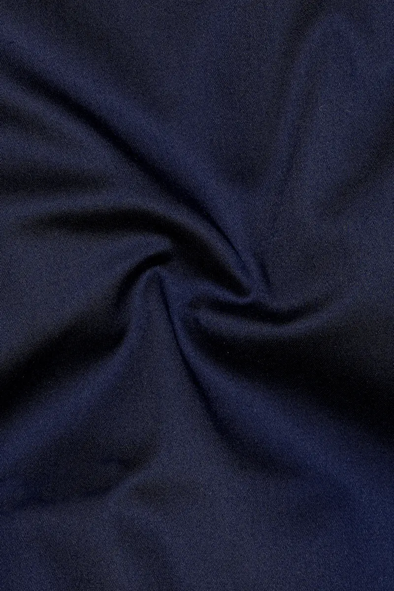 Royalglint-Prussian Blue Solid Subtle Sheen Super Soft Premium Cotton Dress Shirt 3