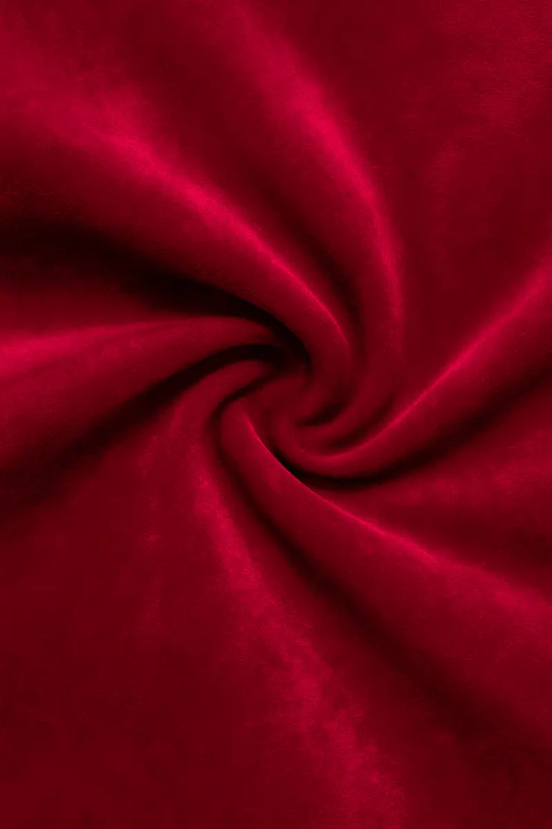 Rubivell-Carmine Red Velvet Peak Lapel Tuxedo Suit 3