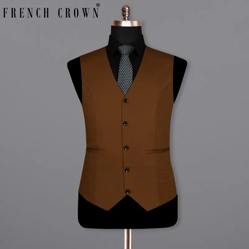 Russet Brown Premium Cotton  Waistcoat 1