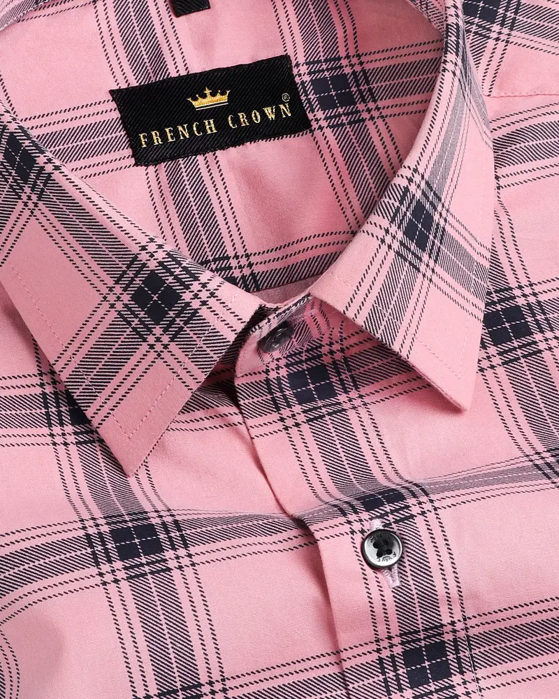 Rust Pink Tartan Premium Cotton Shirt 1