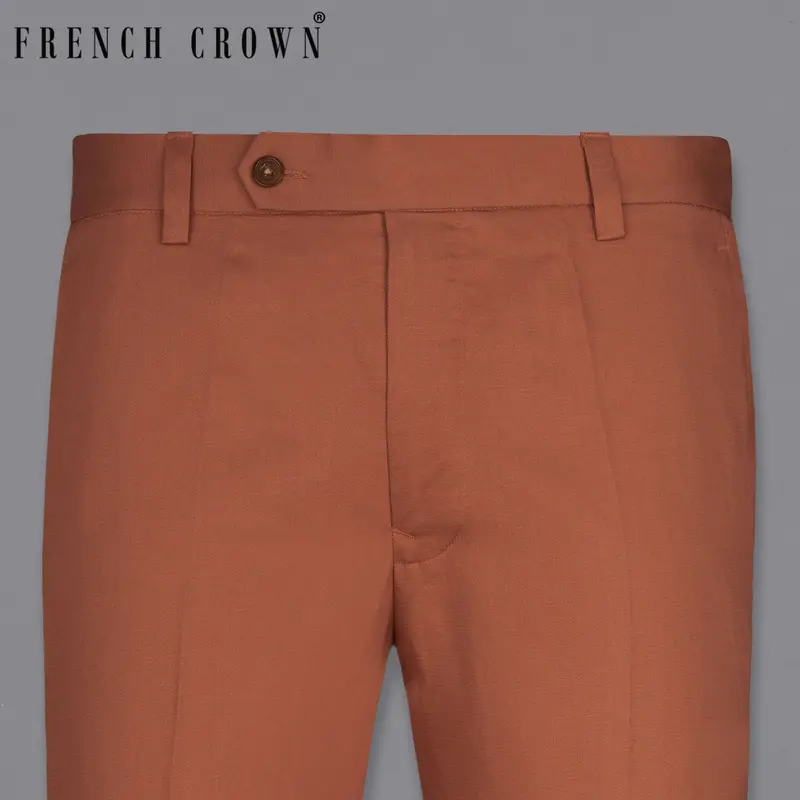 Rust Premium Cotton Formal Pant 1