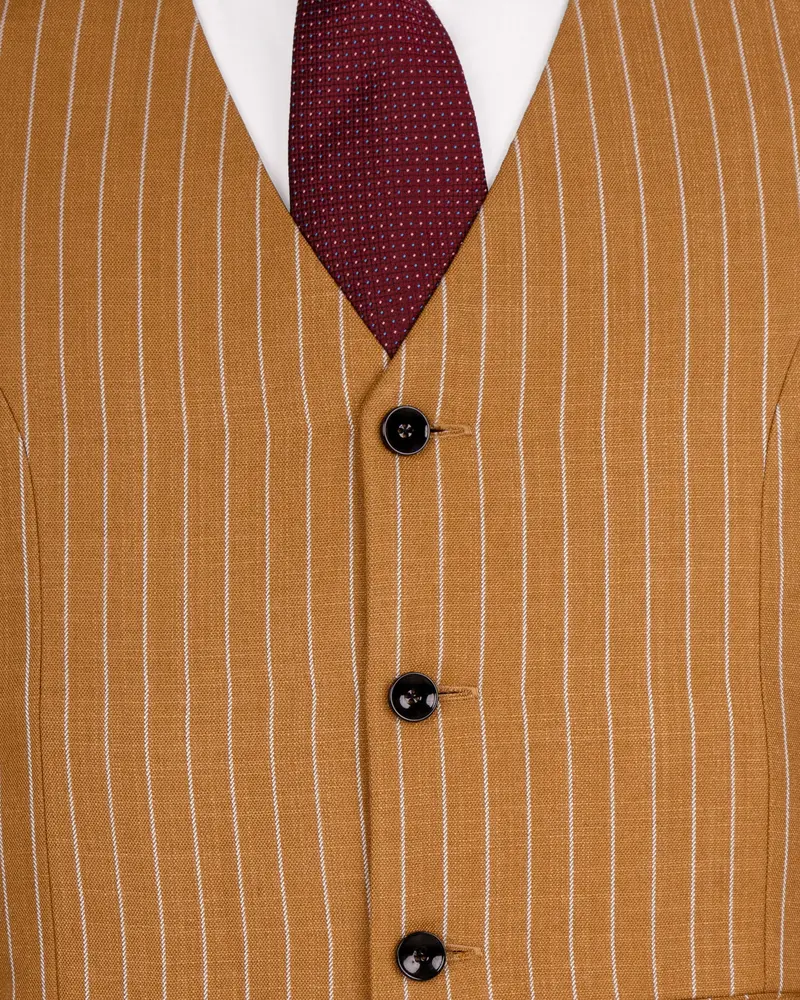 Rust Striped Wool Rich Waistcoat 5