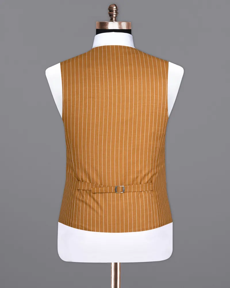 Rust Striped Wool Rich Waistcoat 6