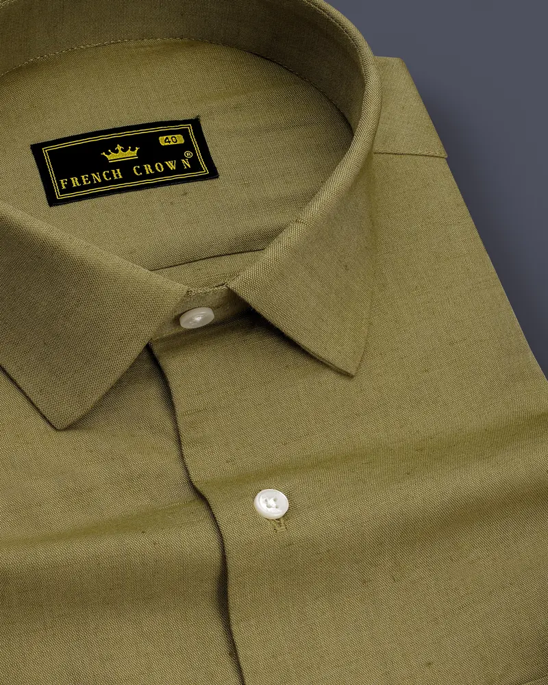 Rustaire-Lisbon Brown Luxurious Linen Dress Shirt 1