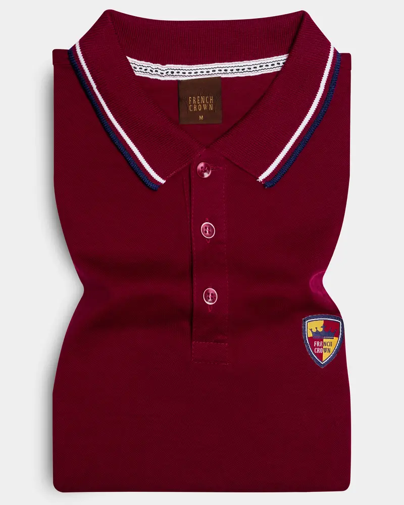 Rustic Red Solid Premium Cotton Pique Polo 1