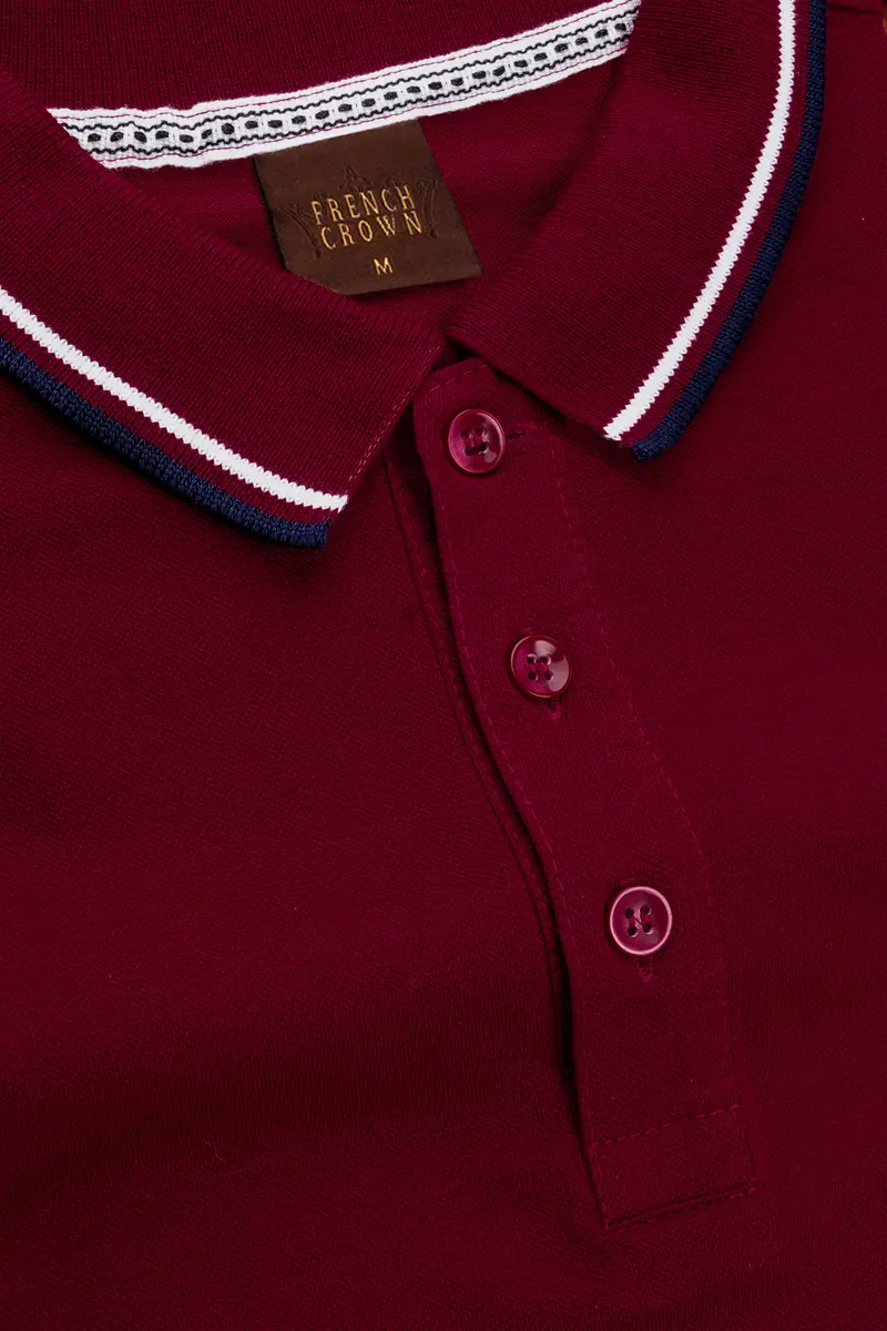Rustic Red Solid Premium Cotton Pique Polo 4