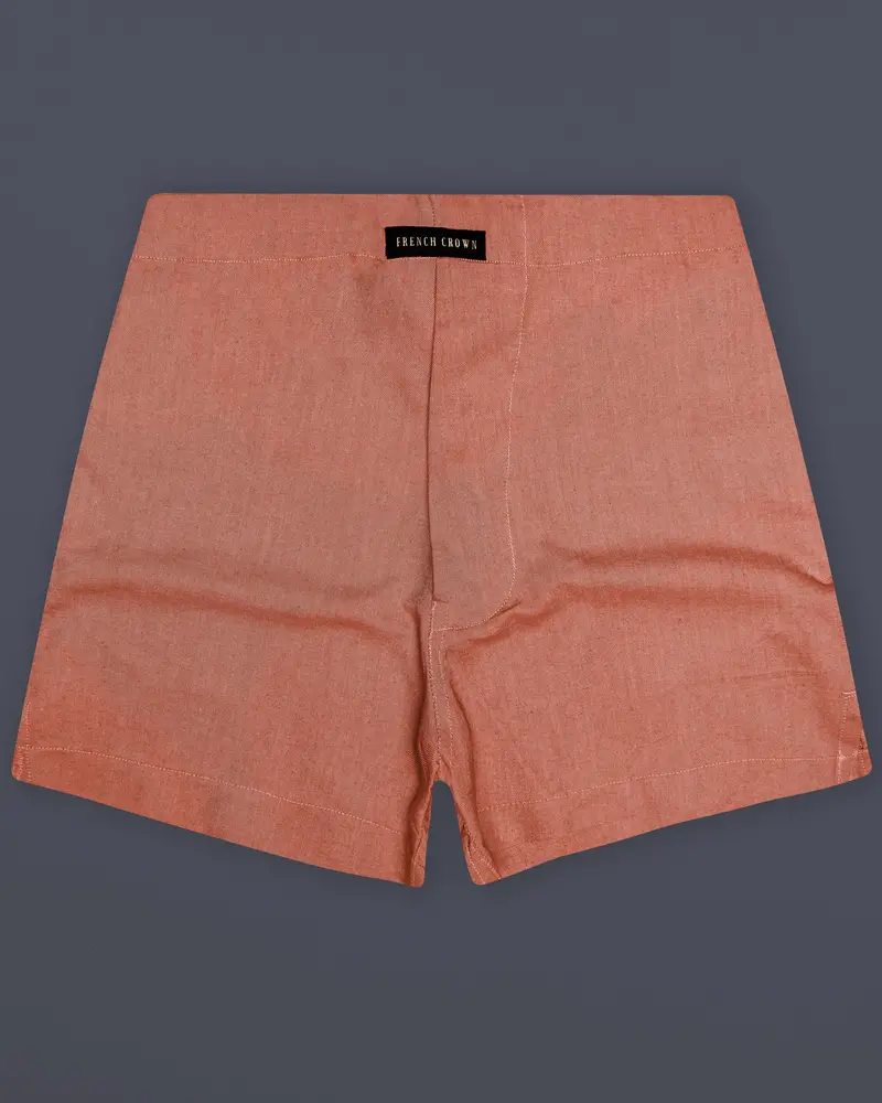 Rustline-Santa Fe Orange Solid Oxford Premium Cotton Boxer 1